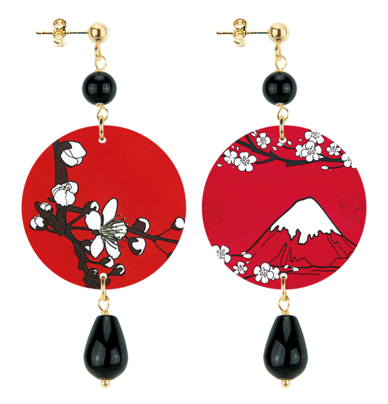 Orecchini Ramo Fiore Piccolo Nero - Lebole Maison